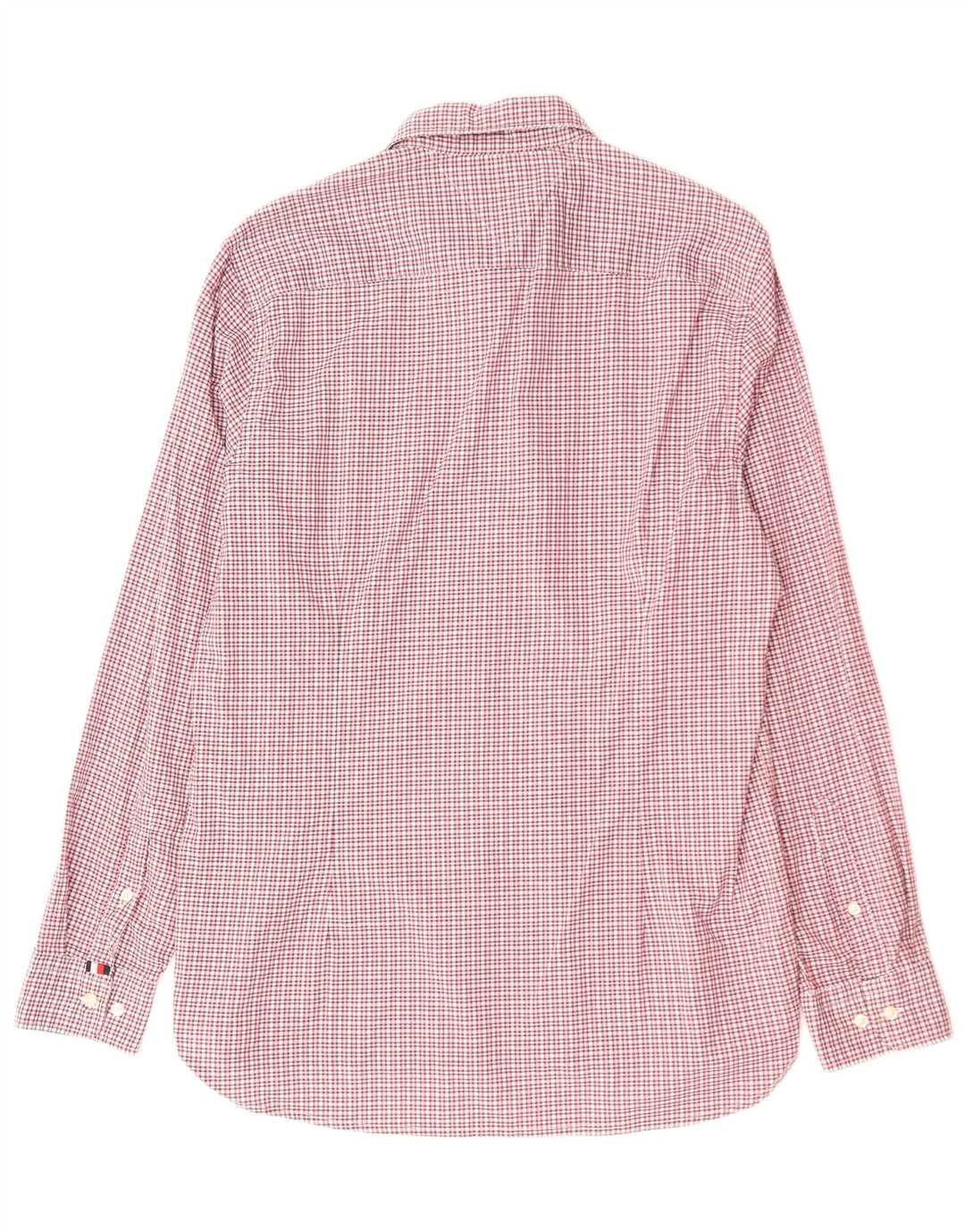 Camisa masculina TOMMY HILFIGER slim fit grande algodão guingão rosa