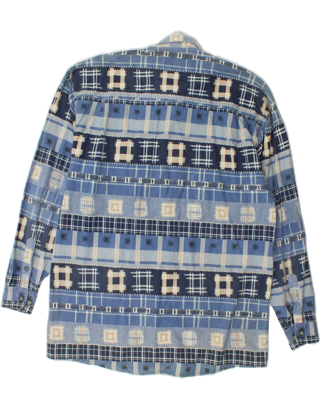 TOM TAILOR Mens Flannel Shirt XL Blue Patchwork Cotton Vintage Tom Tailor and Second-Hand Tom Tailor from Messina Hembry 
