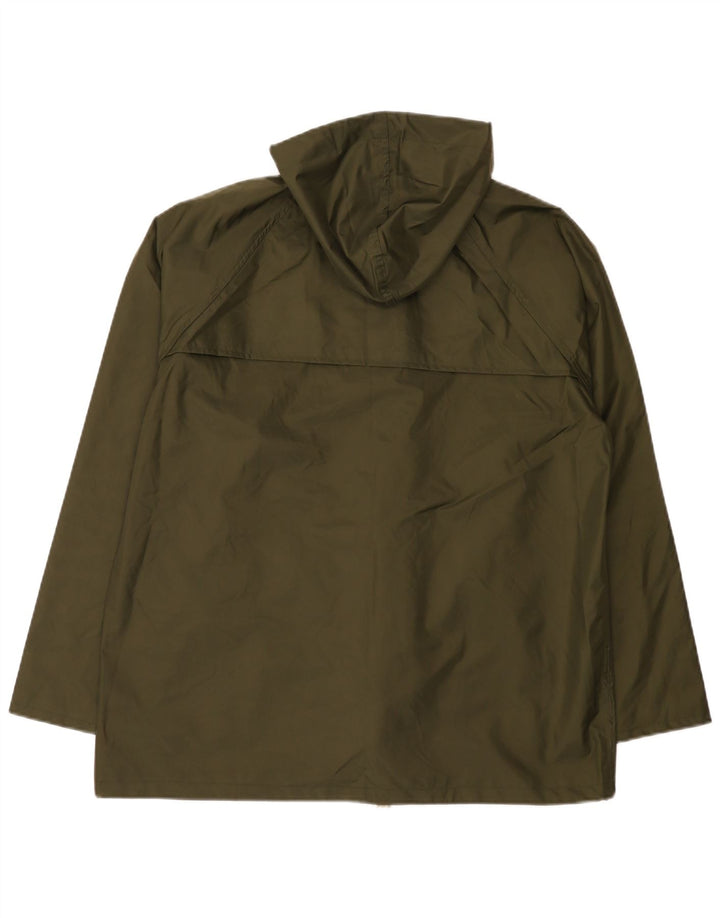 Jaqueta de chuva masculina vintage com capuz IT 50 grande cáqui nylon