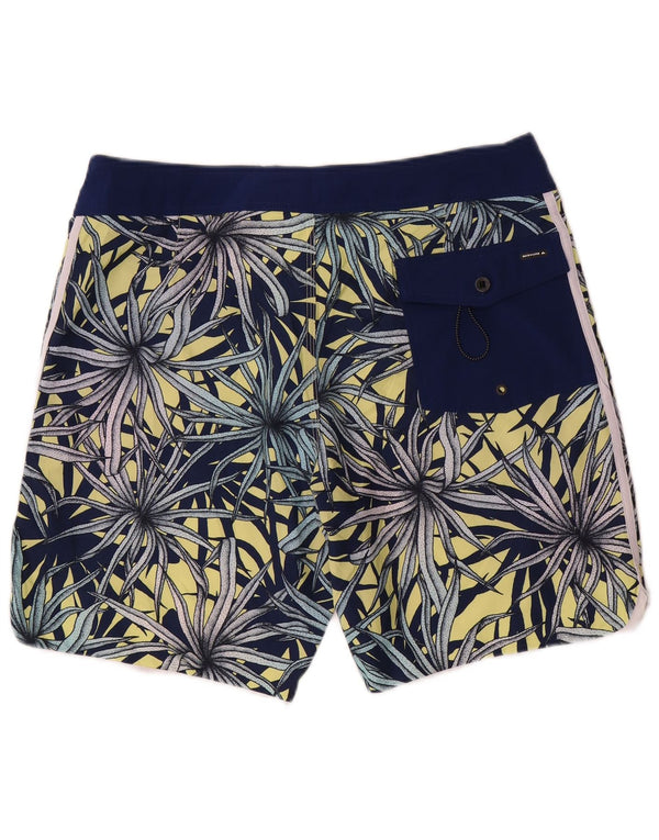 Quiksilver Mens Swimming Shorts Large  Blue Floral Polyester