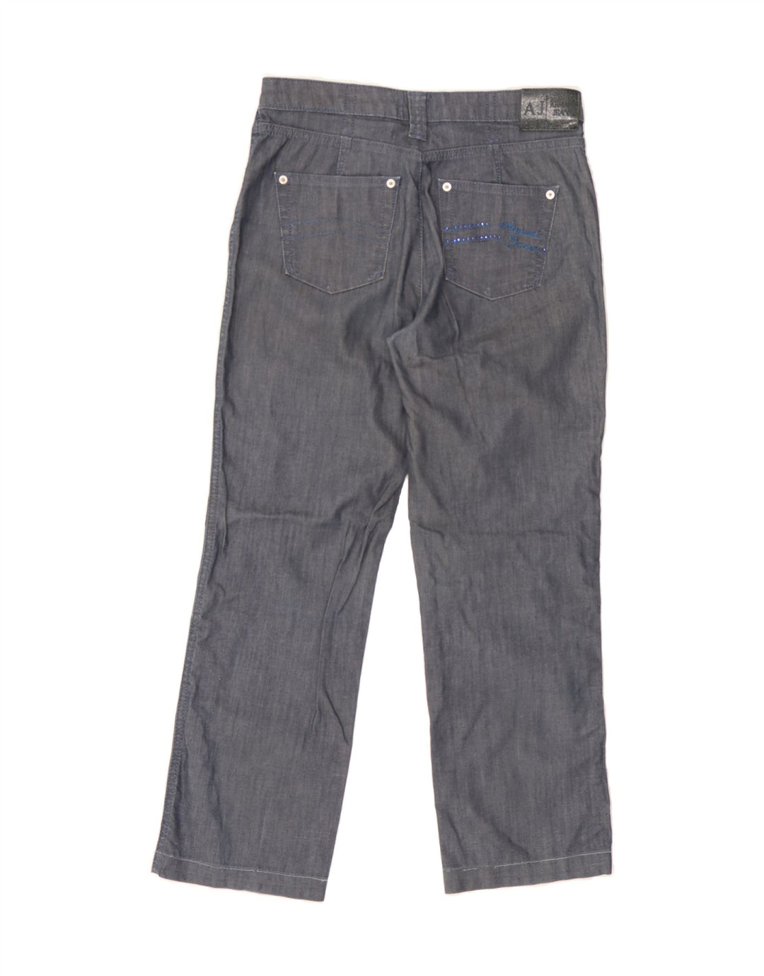 ARMANI Womens Straight Jeans W29 L27 Navy Blue Vintage Armani and Second-Hand Armani from Messina Hembry 