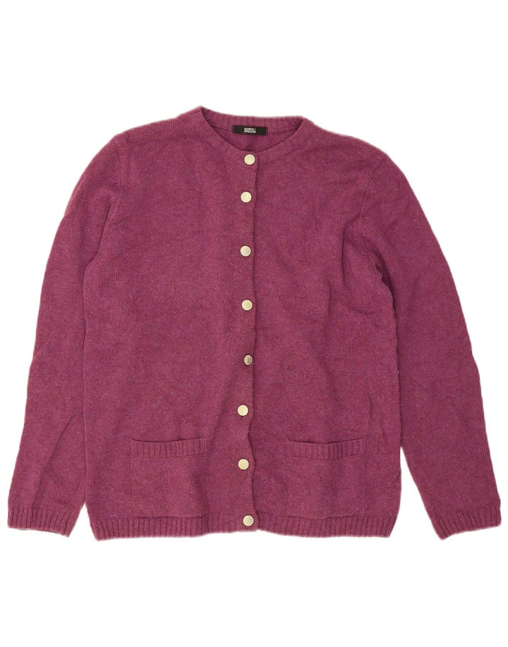Suéter cardigã feminino Marks & Spencer Reino Unido 12 acrílico roxo médio