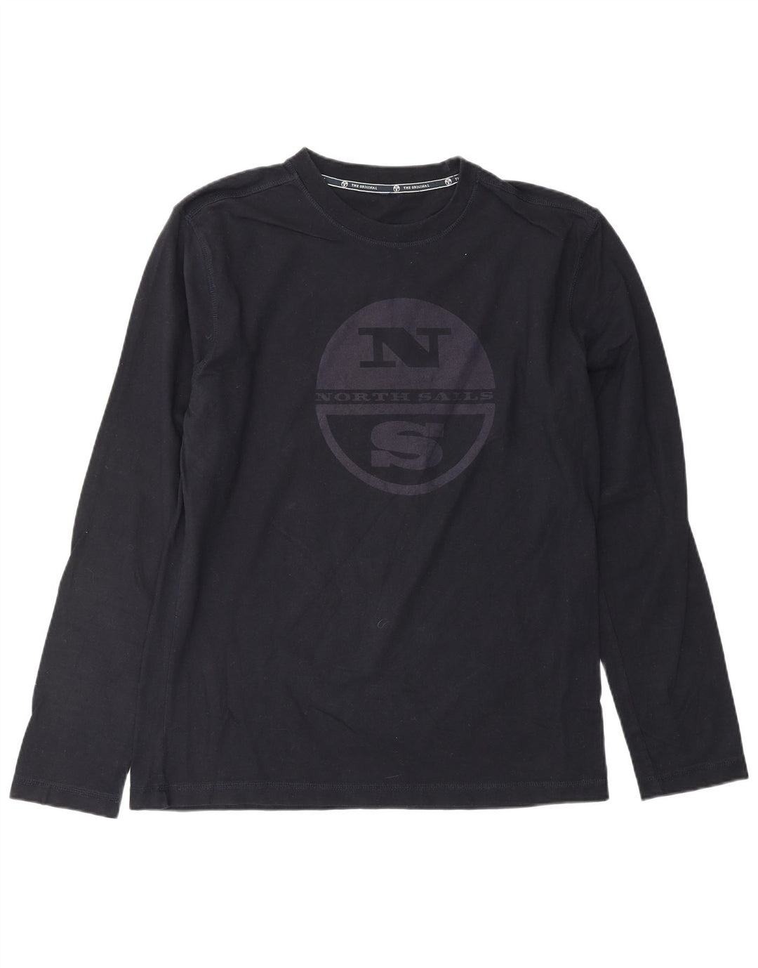 Top gráfico masculino NORTH SAILS manga comprida grande algodão azul marinho