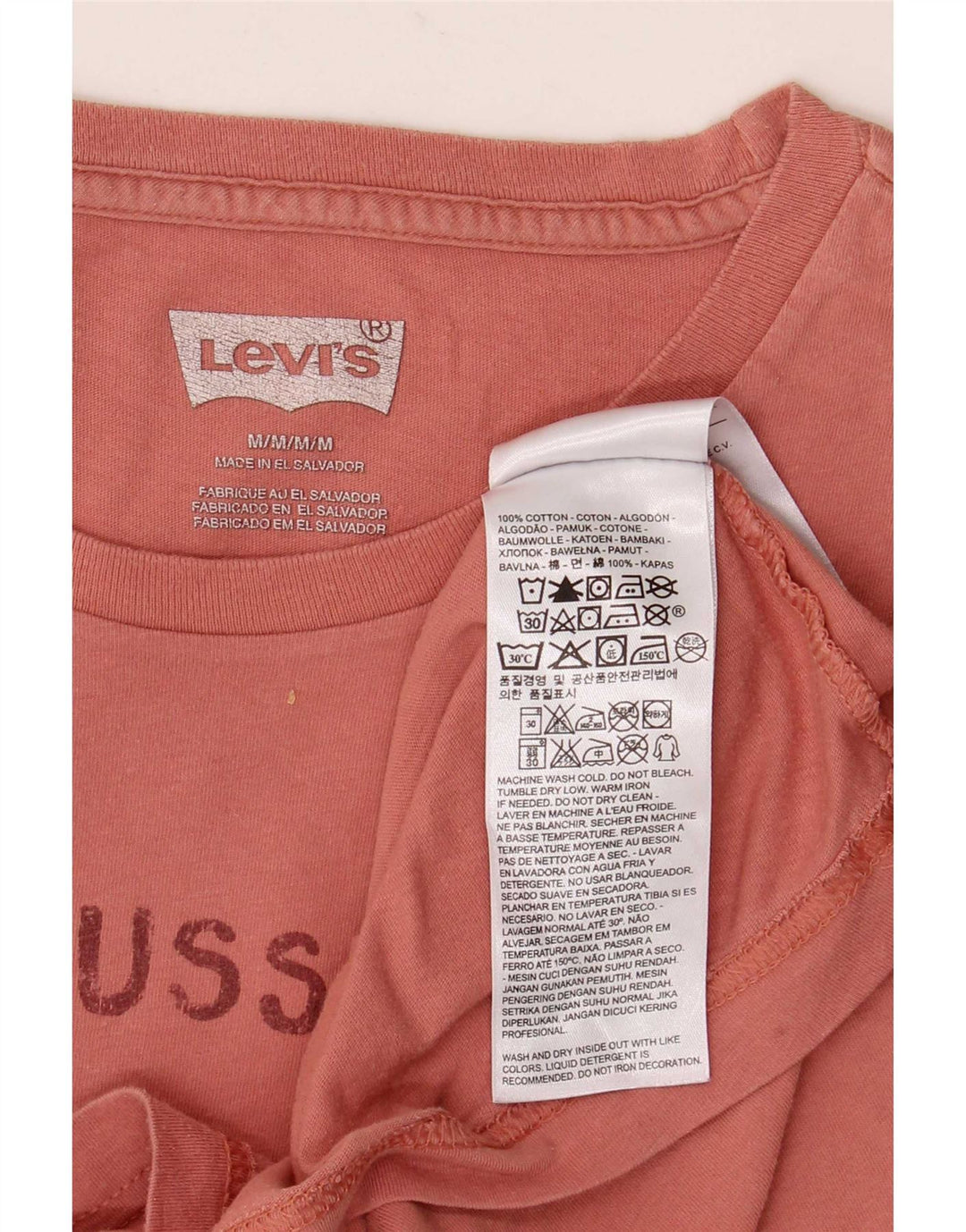 Camiseta gráfica masculina Levi's Top médio algodão rosa