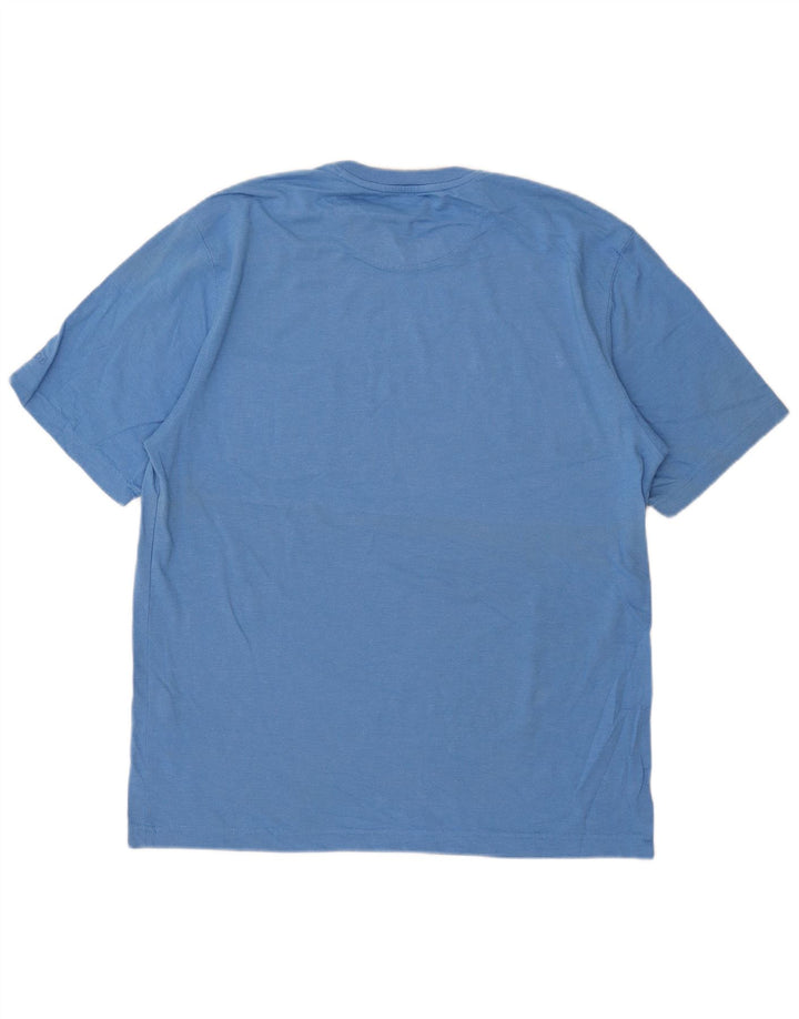 Camiseta masculina Izod água salgada Top algodão azul médio