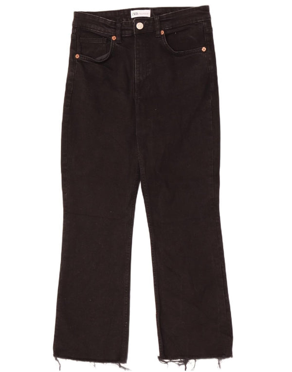 Calça jeans reta feminina Zara EU 40 médio W30 L26 algodão preto