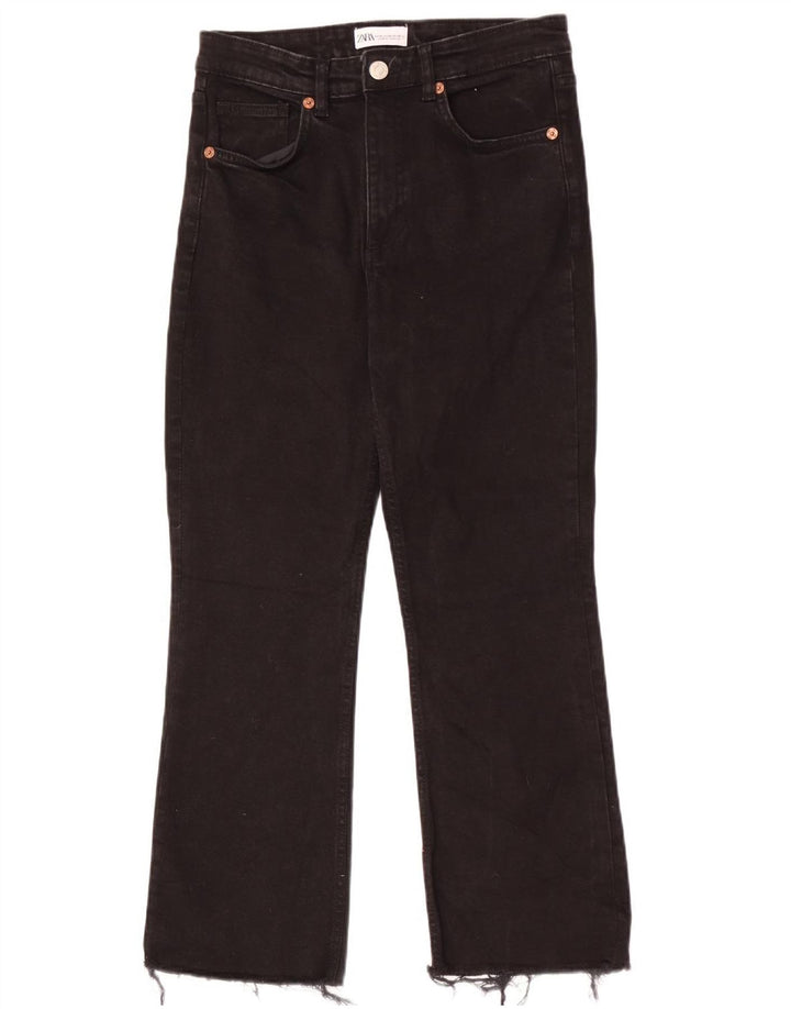 Calça jeans reta feminina Zara EU 40 médio W30 L26 algodão preto