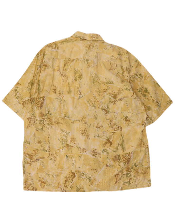 Camisa masculina Alpenland Abstract Pattern manga curta tamanho 42 grande amarelo