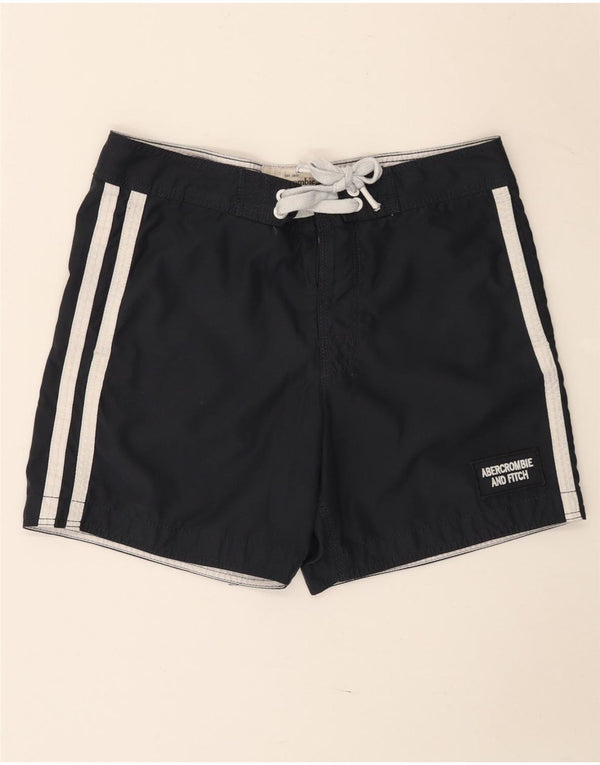 Shorts de natação masculino Abercrombie & Fitch médio azul marinho colorblock