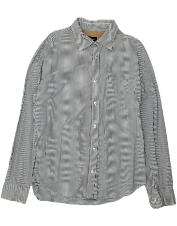 DOCKERS Mens Shirt Large Grey Striped Cotton | Vintage Dockers | Thrift | Second-Hand Dockers | Used Clothing | Messina Hembry 
