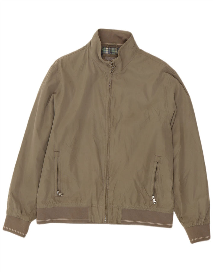 Jaqueta bomber masculina Marks & Spencer Regular Fit Reino Unido 40 grande poliéster bege