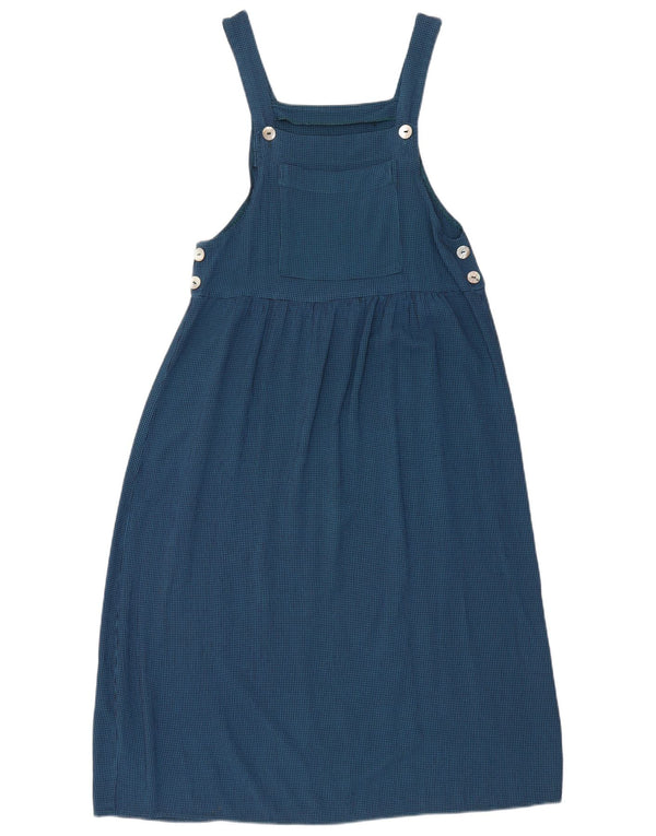 Vestido avental feminino vintage UK 14 azul médio
