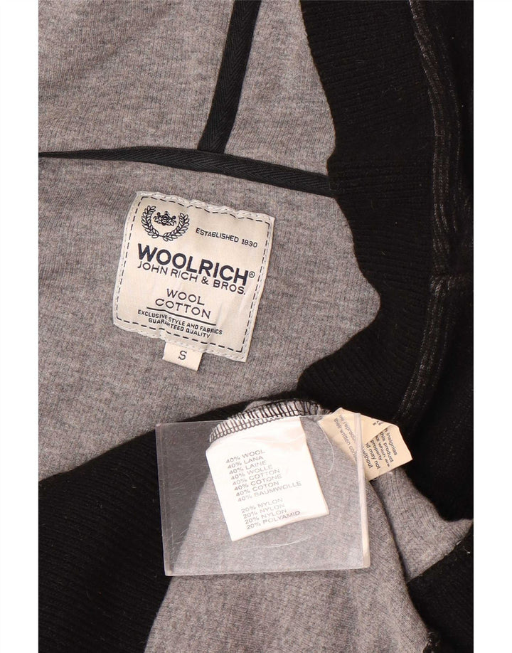 Suéter feminino com capuz Woolrich Reino Unido 10 lã preta pequena