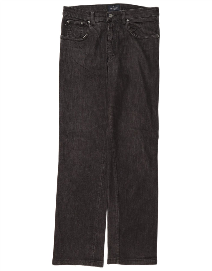 Trussardi Calça jeans reta masculina W34 L33 algodão cinza