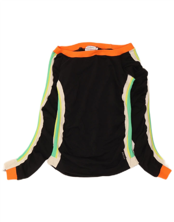 Top feminino sem ombro UK 12 bloco colorido preto médio da Max & Co.