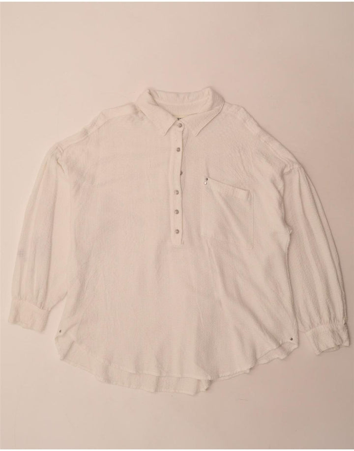 Pulôver feminino BKE blusa grande tamanho Reino Unido 16 grande rayon branco