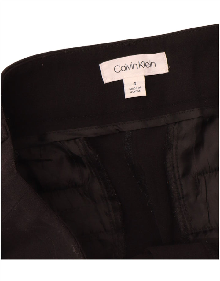Calça feminina casual Calvin Klein Bootcut EUA 8 médio W28 L32 preta