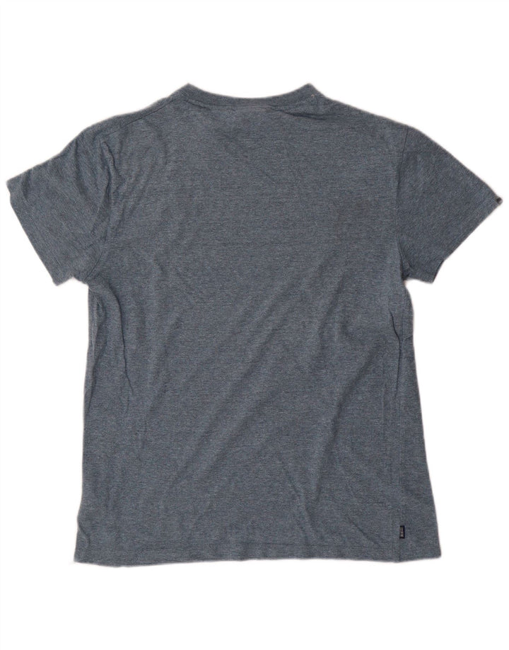 Camiseta masculina Superdry Top médio algodão manchado azul