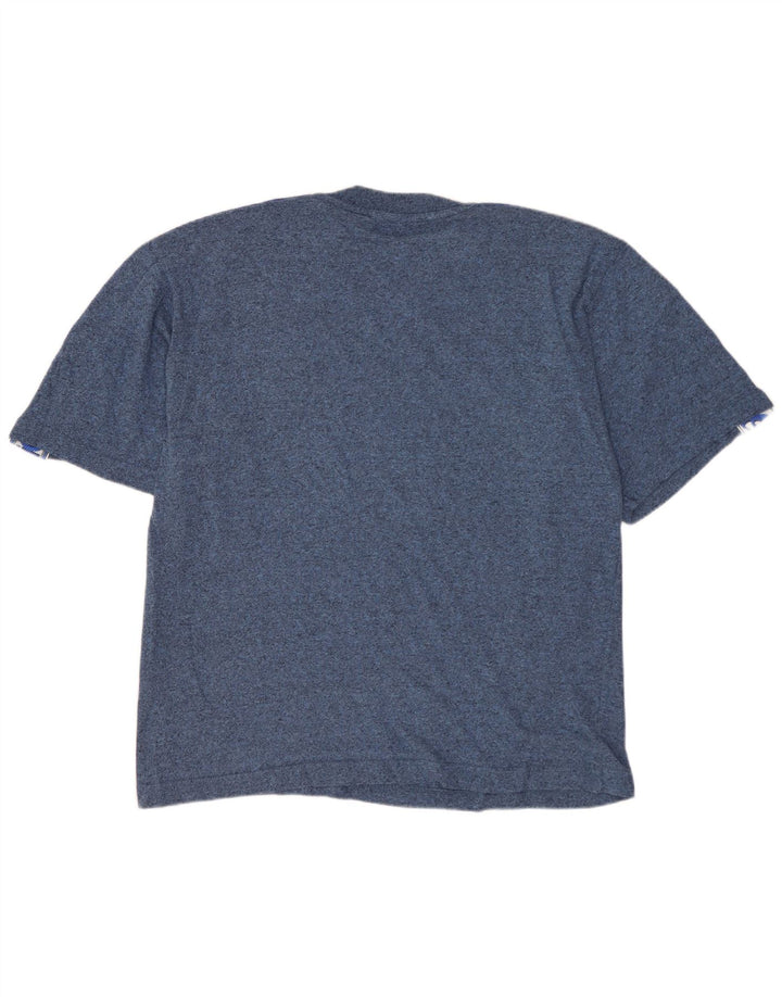 Camiseta gráfica masculina Asics Top UK 41 algodão manchado azul médio