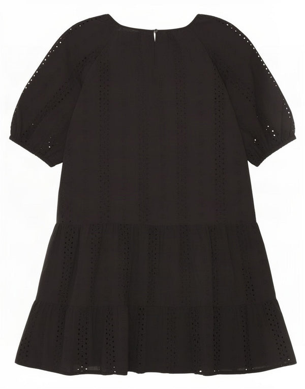 Vestido feminino Marks & Spencer em camadas Reino Unido 14 algodão floral preto médio