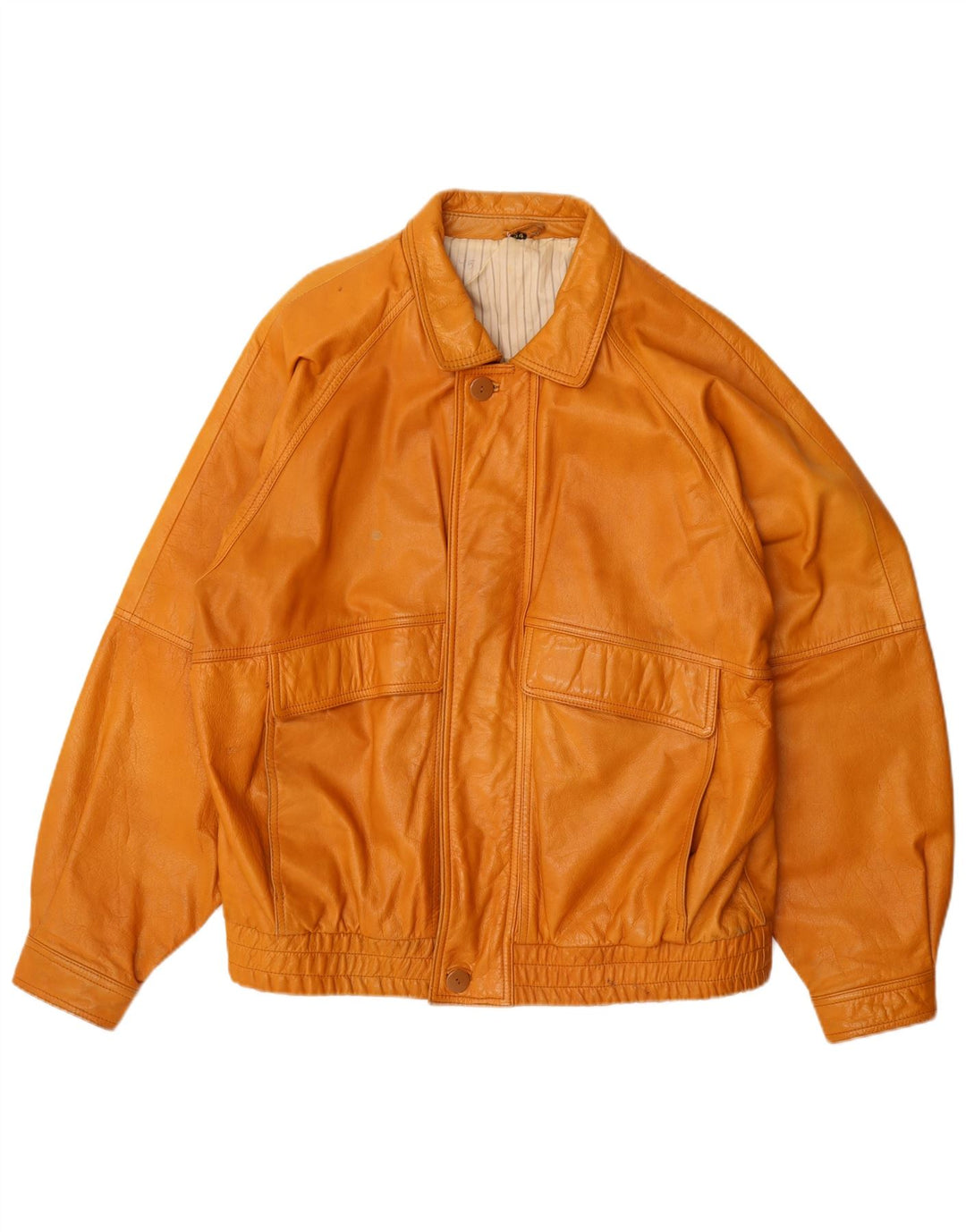 Jaqueta de couro masculina vintage IT 54 2XL couro marrom