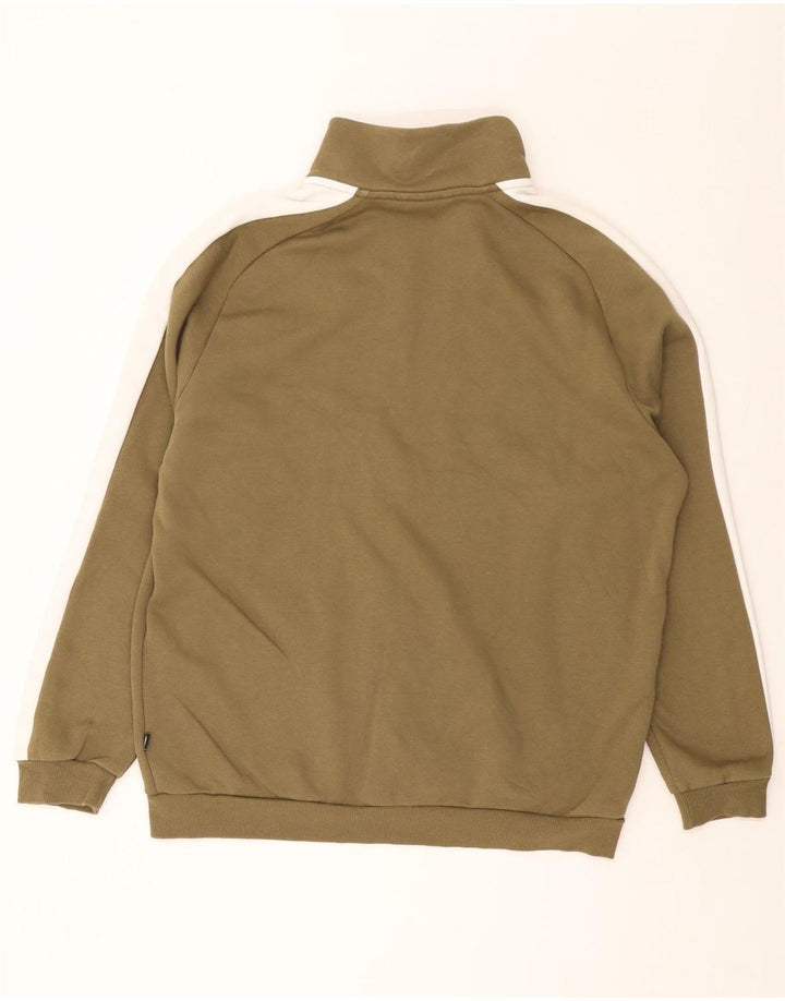 PUMA Mens Tracksuit Top Jacket Grande Khaki Colourblock Algodão