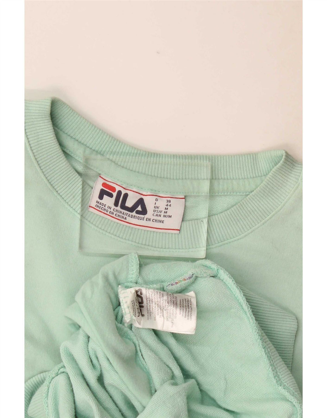 Fila moletom feminino jumper UK 14 médio turquesa algodão