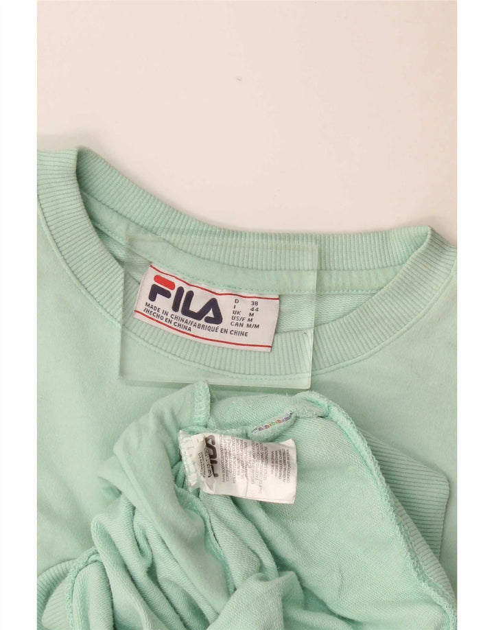 Fila moletom feminino jumper UK 14 médio turquesa algodão