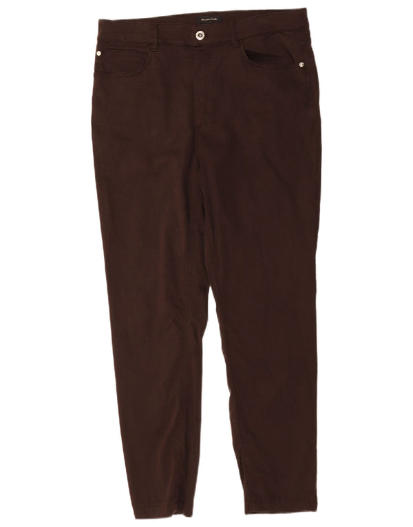Calça casual justa feminina Massimo Dutti EU 44 XL W34 L27 algodão marrom