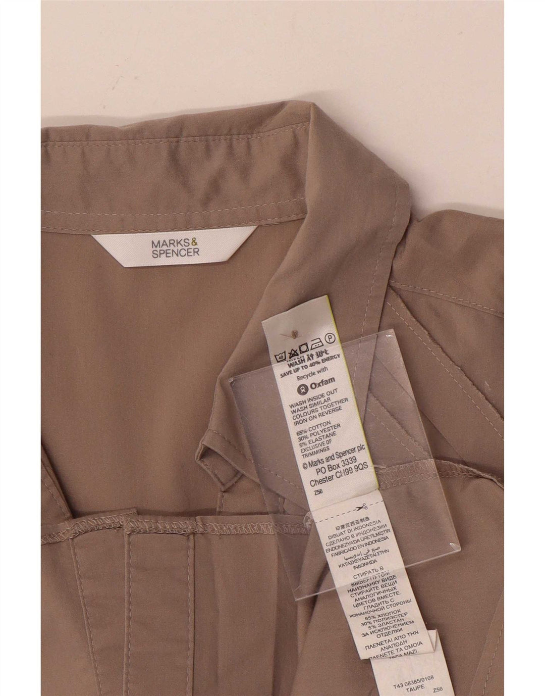 Blusa feminina Marks & Spencer UK 18 XL algodão cinza