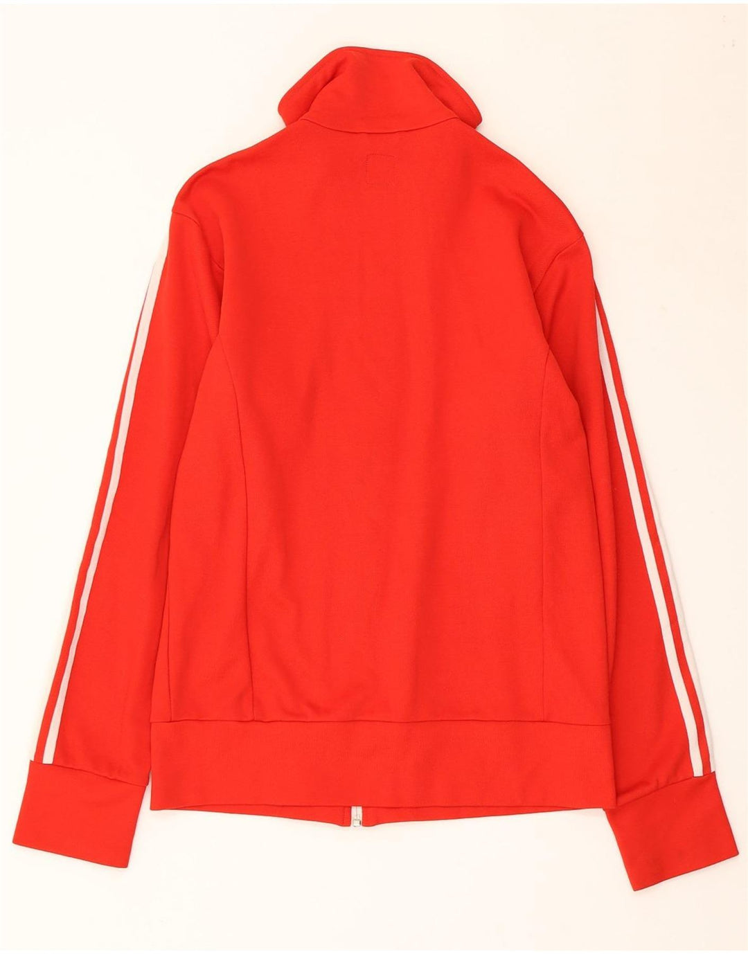 Adidas Womens Tracksuit Top Jacket UK 12 Médio Algodão Vermelho