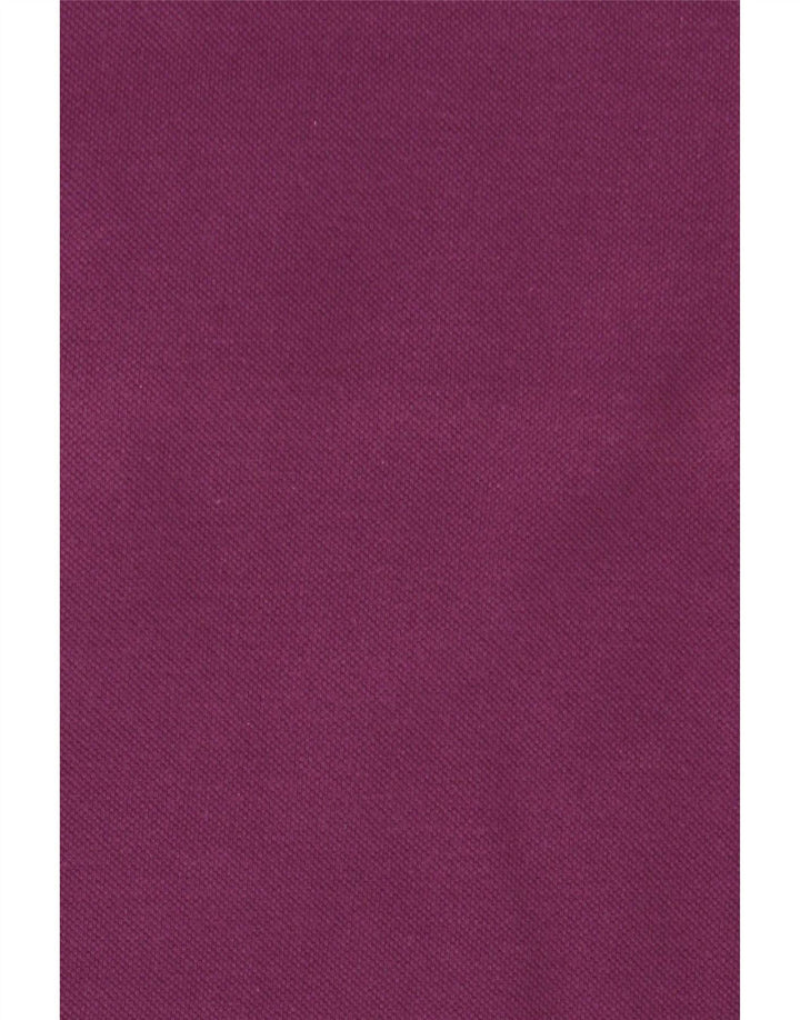 Camisa polo masculina vintage de algodão roxo médio