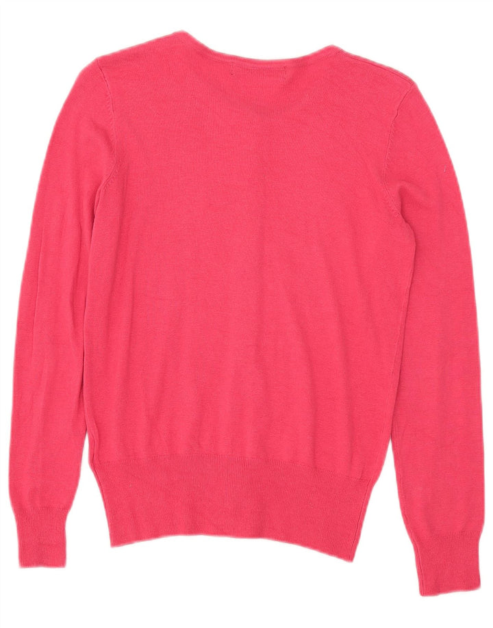 Suéter cardigã feminino Marks & Spencer UK 8 pequeno viscose rosa