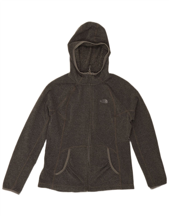 Suéter feminino com capuz e zíper THE NORTH FACE Reino Unido 16 grande poliéster cinza