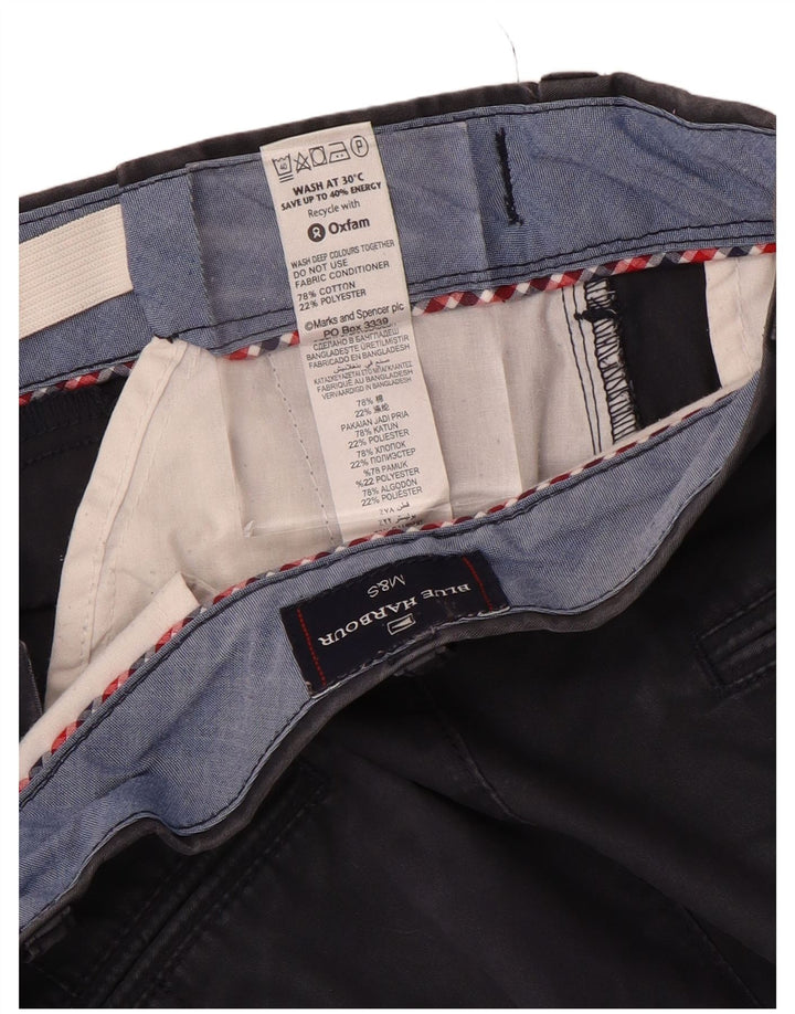 Shorts masculino Marks & Spencer Blue Harbor Chino W34 grande algodão azul marinho