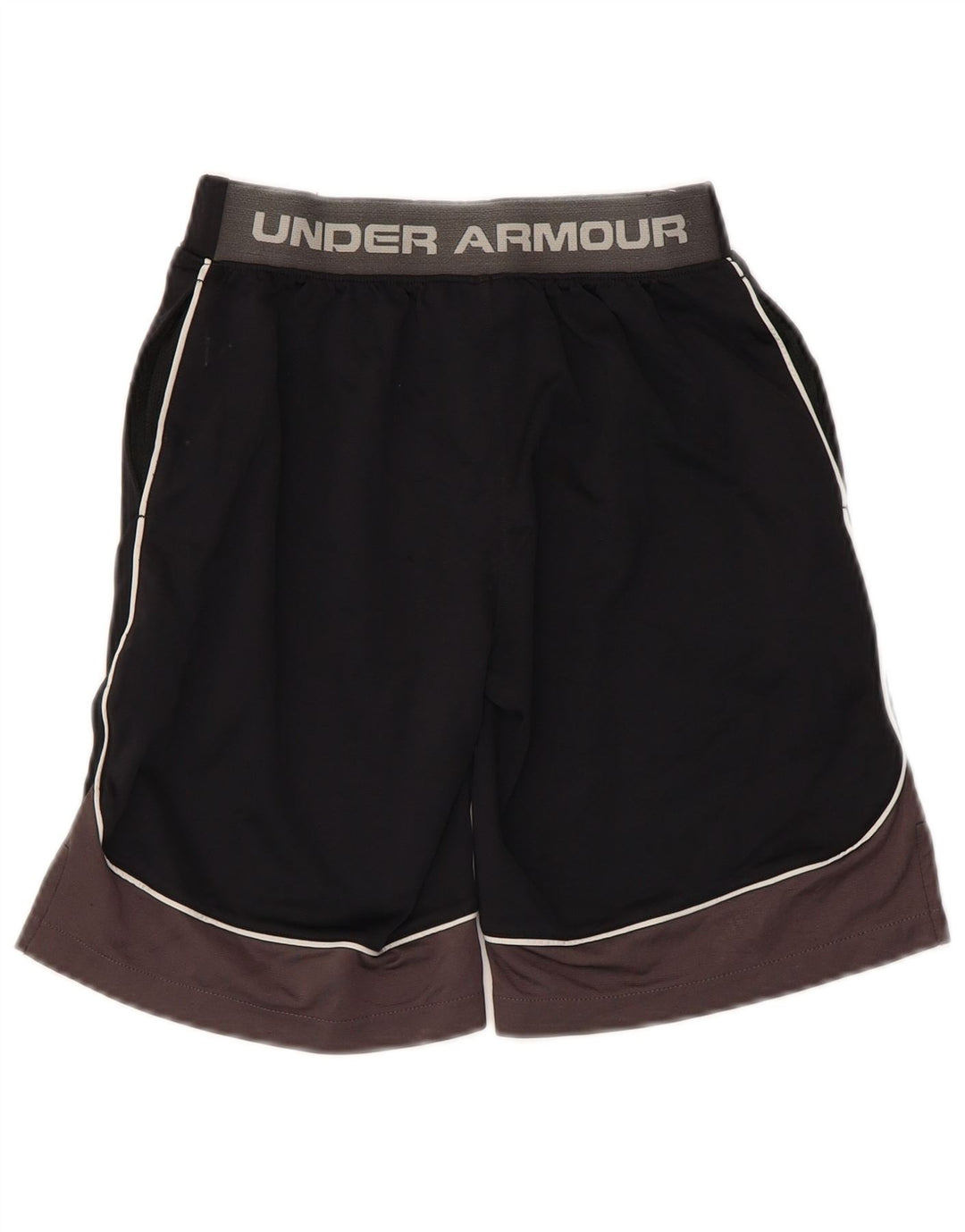 Shorts esportivos gráficos Under Armour Boys 7-8 anos pequeno bloco colorido preto