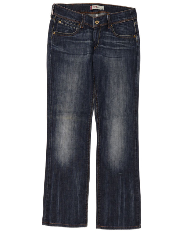 Calça jeans feminina Levi's 570 Straight W31 L31 azul marinho algodão