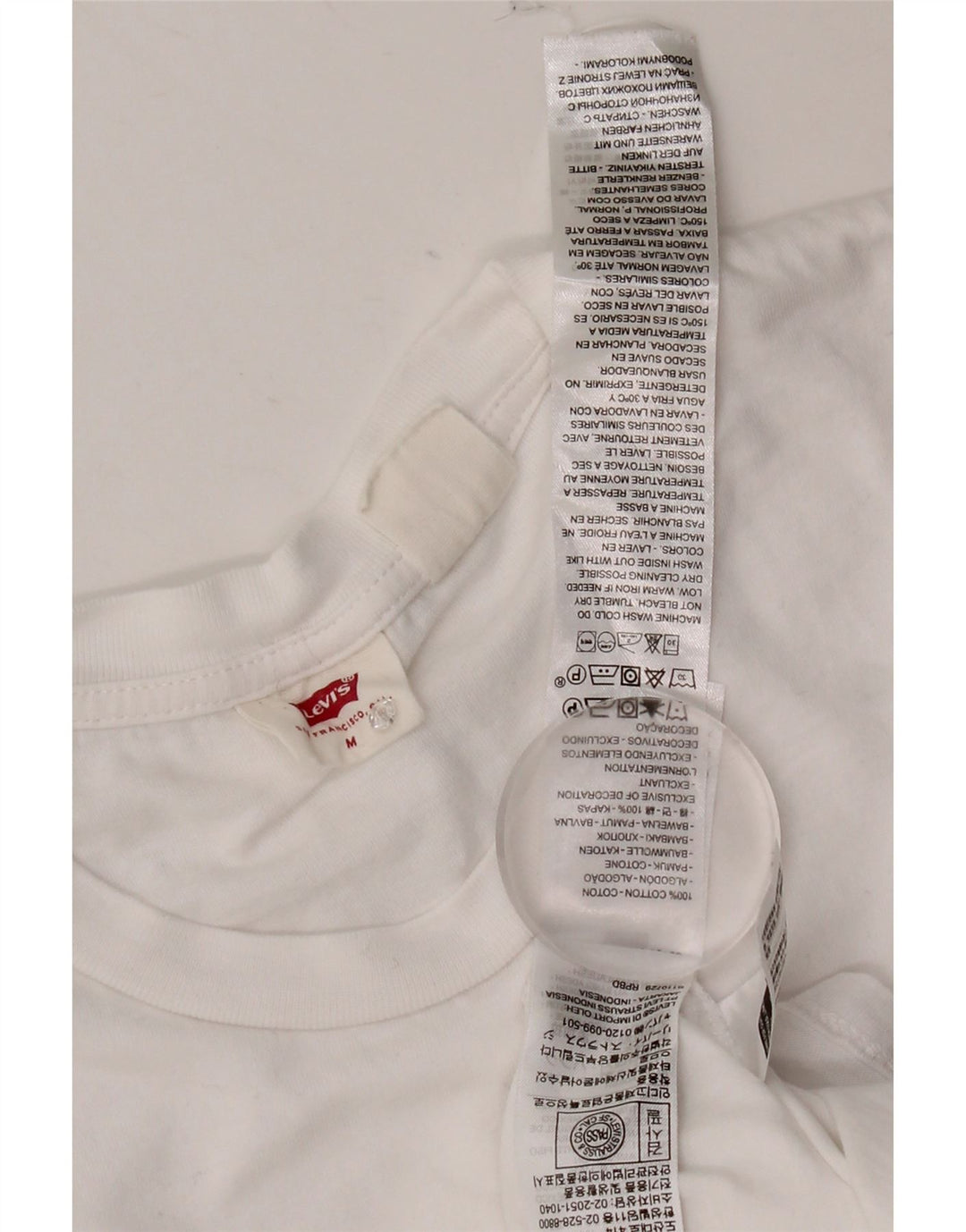 Camiseta feminina Levi's UK 12 algodão branco médio