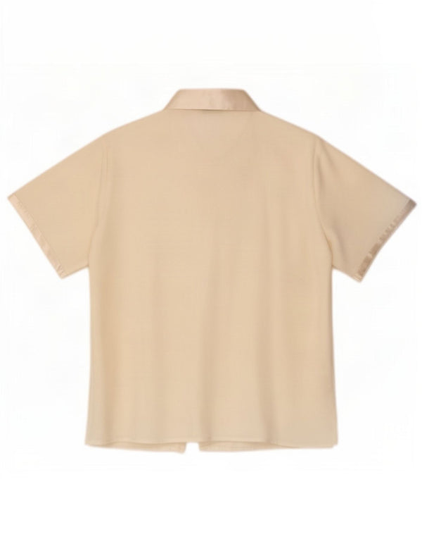 Blusa feminina de manga curta Marks & Spencer UK 12 médio off white