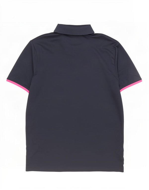 Camisa polo masculina Adidas XL azul marinho colorblock poliéster