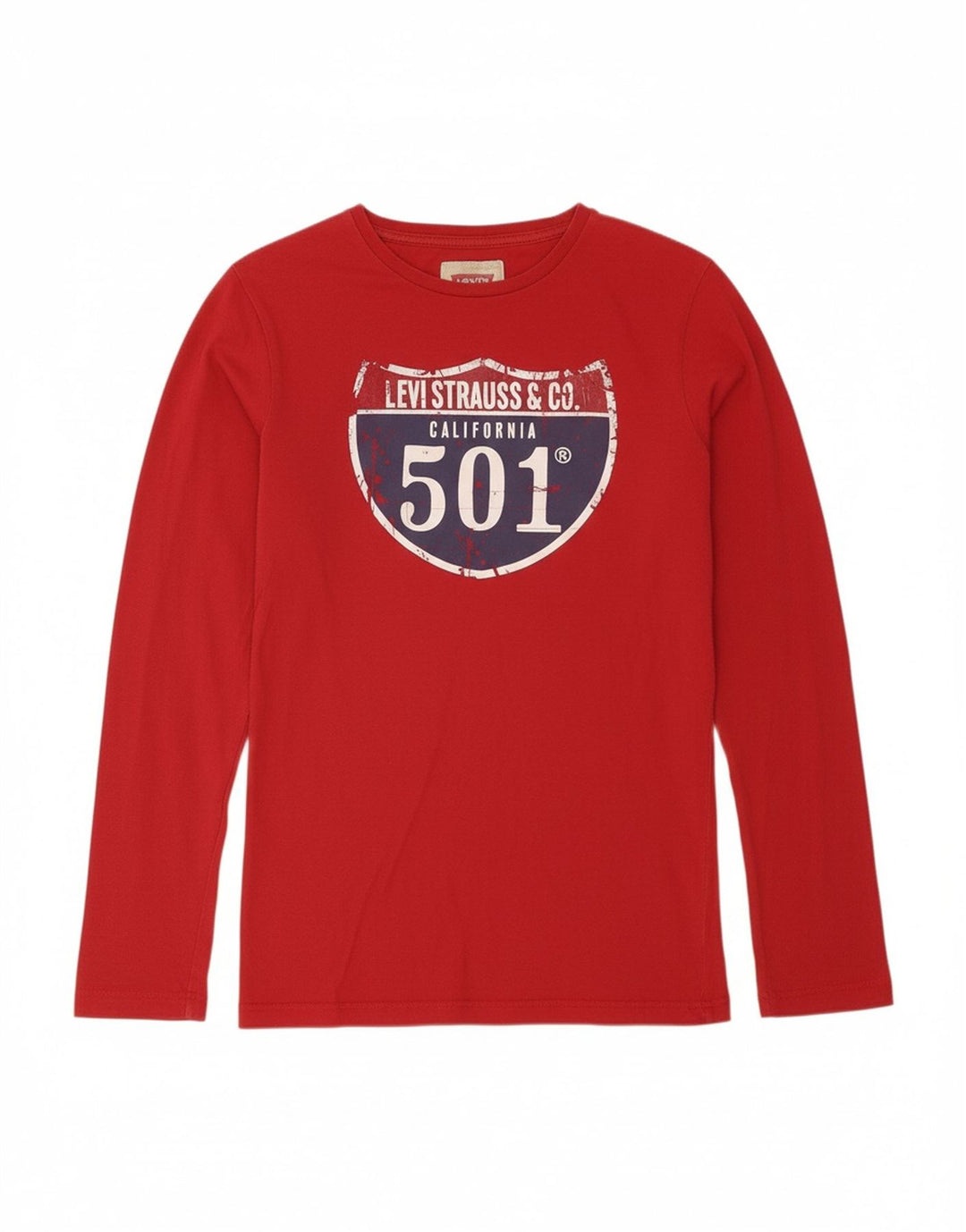 LEVI'S Boys Graphic Top manga comprida 11-12 anos vermelho
