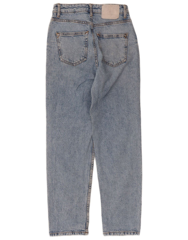 Calça jeans reta feminina Zara EU 34 2XS W24 L27 algodão azul
