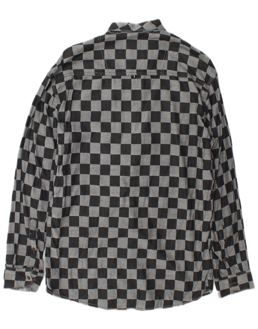 Camisa masculina vintage cinza médio geométrica