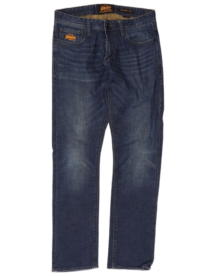 Superdry Mens Corporal Slim Jeans W32 L30 Azul Algodão