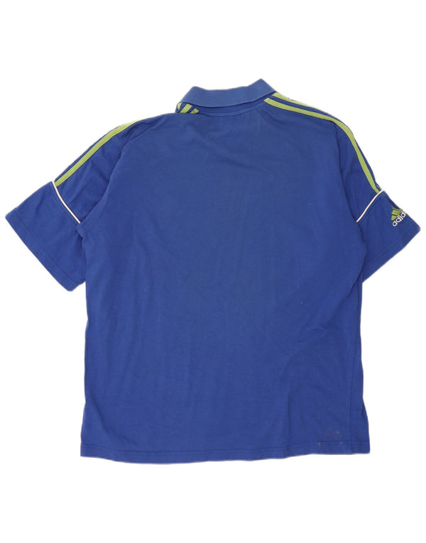 Camisa polo masculina Adidas UK 44/46 grande algodão azul