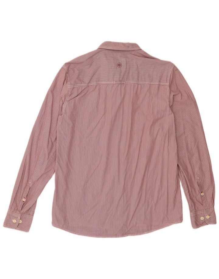 Fat Face Mens Camisa clássica de ajuste médio algodão listrado vermelho