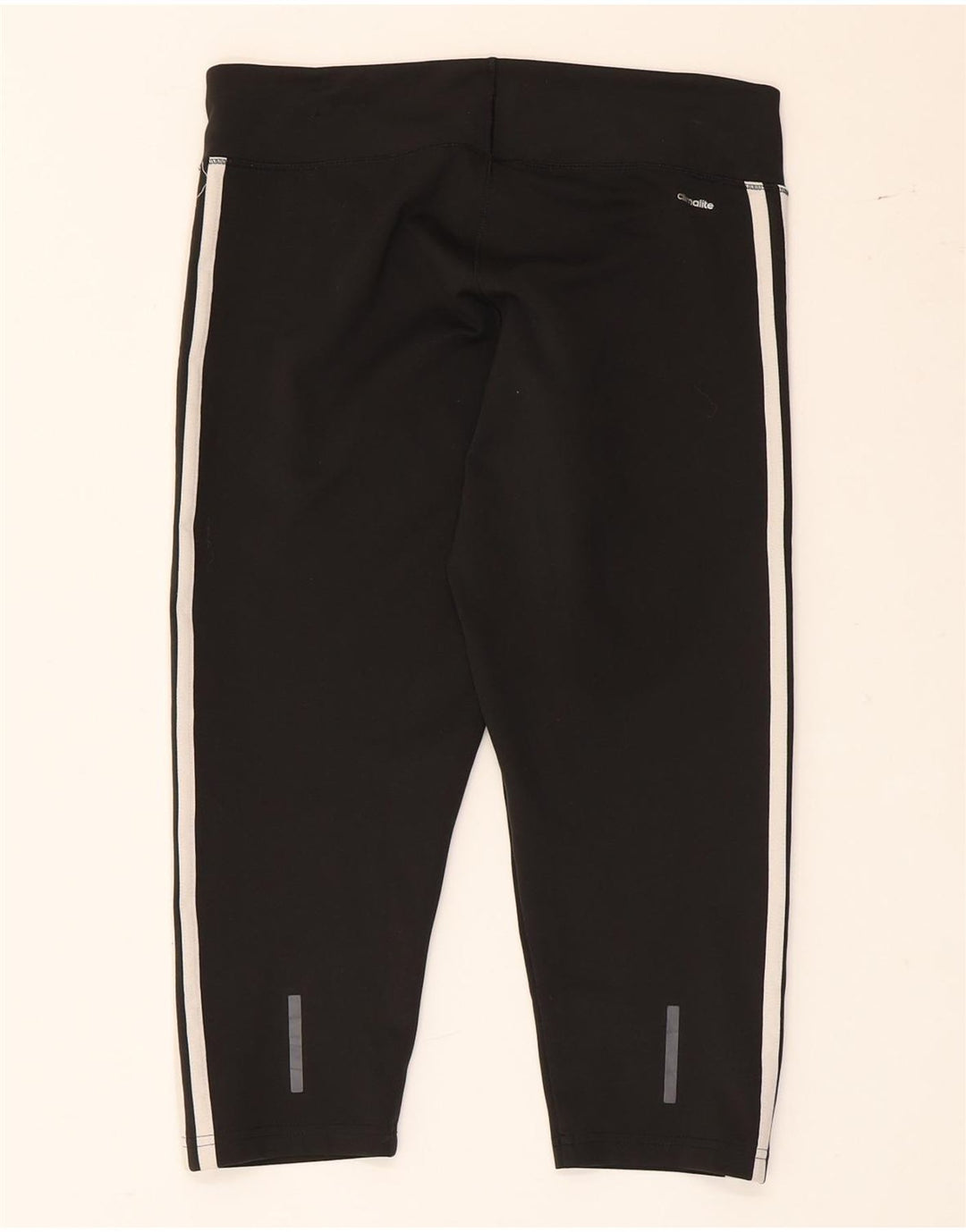 ADIDAS Womens Climalite Capri Leggings UK 12/14 Médio Preto Poliéster