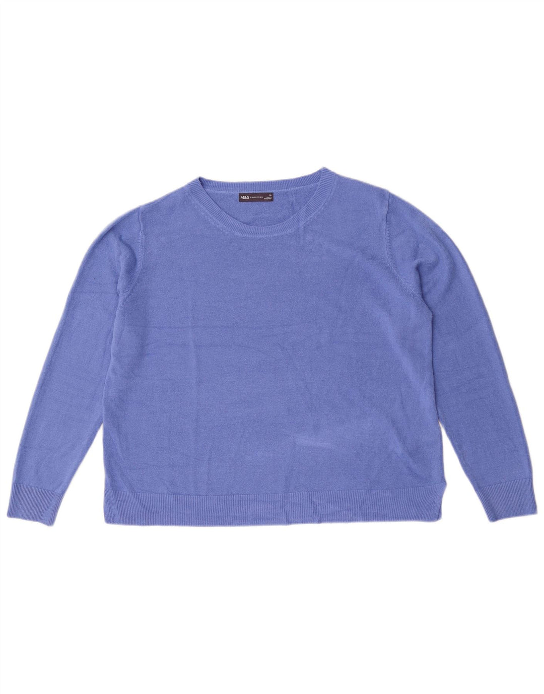 Suéter feminino Marks & Spencer com gola redonda UK 20 2XL azul