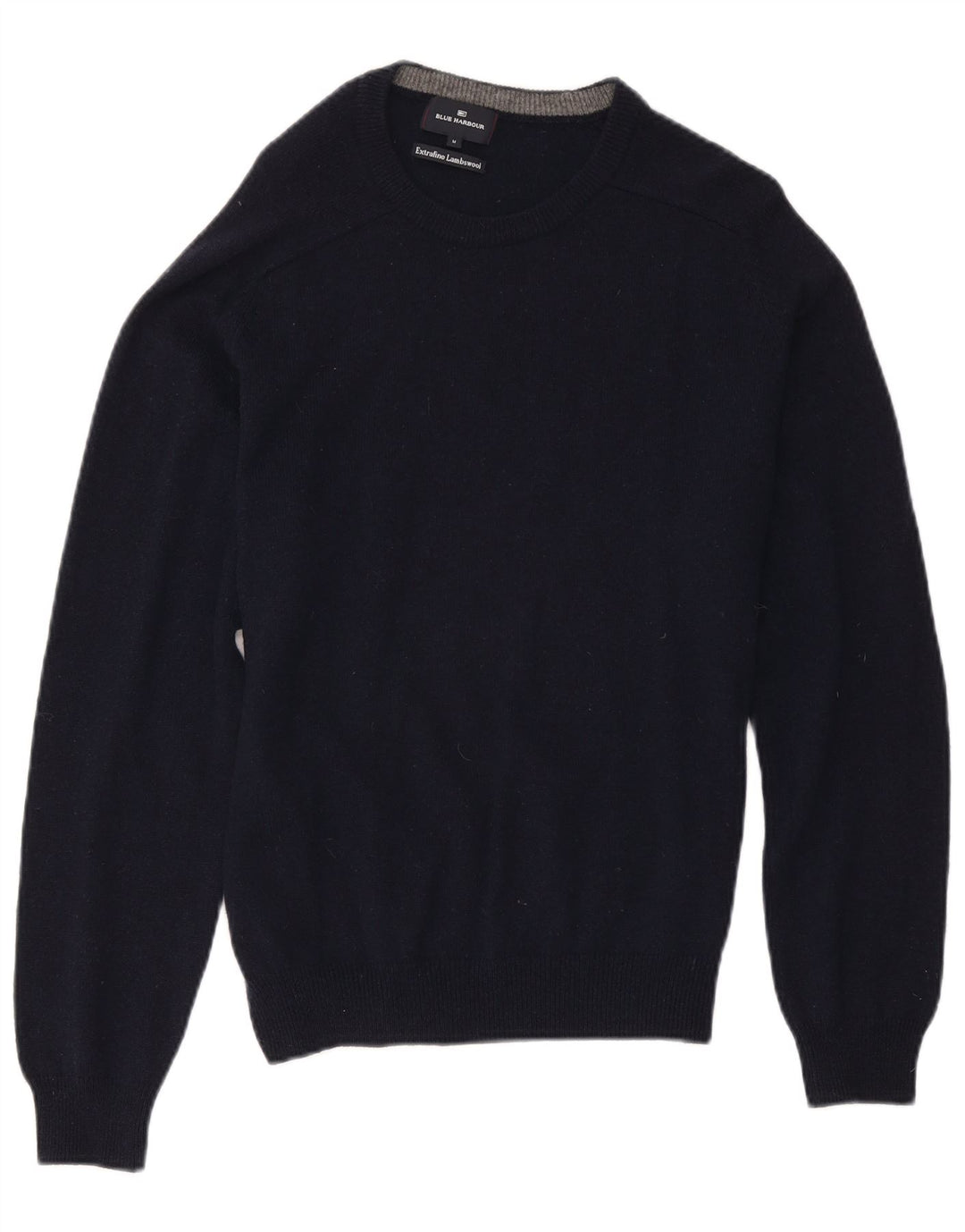 Suéter masculino Marks & Spencer Blue Harbor com gola redonda, azul marinho médio