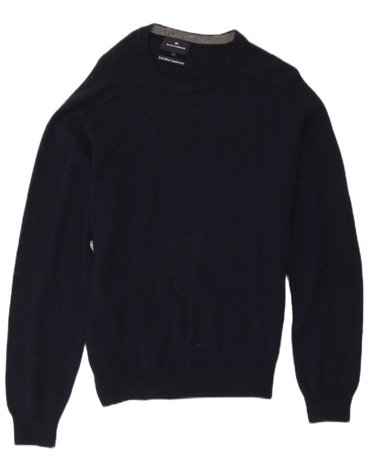 Suéter masculino Marks & Spencer Blue Harbor com gola redonda, azul marinho médio